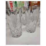 Crystal Cut Highball Glasses - Piece Diamond-Cut Clear Glassware Set