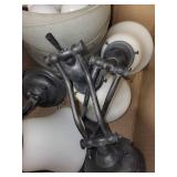 Assorted Lighting Fixtures With Glass Shades & A19 Bulbs Bundle