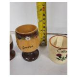 Egg Cups - Vintage Travel Set Genève, Callander, Puerto Rico (Lot of 5)