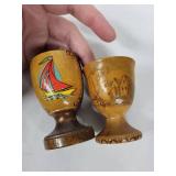 Egg Cups - Vintage Travel Set Genève, Callander, Puerto Rico (Lot of 5)