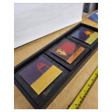 Daniel B. Lager Triptych Framed Mini-Paintings (3 Panels) - Signed