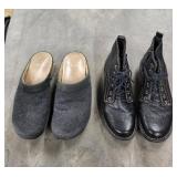 Dansko Grey Felt Slip-On Mules & Black Leather Lace-Up Boots - size 6