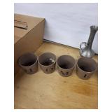 Maritime Home Decor Set - Sailboat Planters, Lettered Home Cups, Pewter Ewer & Tall Bottle