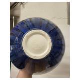 Flambeaux Art Pottery Vase - Blue Drip Glaze, 13in Tall, Handcrafted Studio Piece