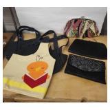 Handbags & Clutches - Beaded Black Clutch, Sequined Clutch, Satin Clutch, Beige Chick Tote