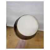 Glazed Ceramic Vase - Earth-Tone Swirl Pattern, 9 in Tall