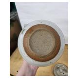 Ceramic Teapot with Bamboo Handle - Gray Speckled Earthenware, Lidded