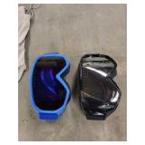 Unigear Ski Goggles Blue & Black with 2 Pouches & Minus33 Merino Wool Beanie & Purple Neck Gaiter