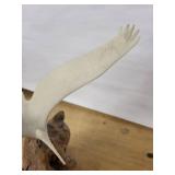 White Seagull Resin Sculpture on Rock Base - Flying Bird Home Decor