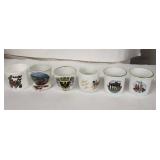 Reutter Porzellan Egg Cups - Vintage Travel Souvenir Set of 7 (City Landmarks) Made in West Germany