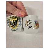 Reutter Porzellan Egg Cups - Vintage Travel Souvenir Set of 7 (City Landmarks) Made in West Germany