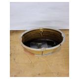 Mid-Century Modern Ceramic Planter Vase with Abstract Glaze and Rim Medallions