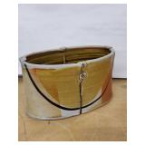 Mid-Century Modern Ceramic Planter Vase with Abstract Glaze and Rim Medallions