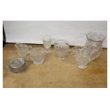 Crystal Glassware Set - Clear Cut, Starburst Pattern