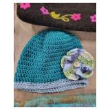 Hats, Beanie & Beret with Scarves & Throws - Floral Embroidery & Knit Textures