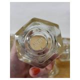 Avon Glass Diamond Cut 4-Piece Set - Lidded Jars & Creamer Mugs