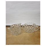 Avon Glass Diamond Cut 4-Piece Set - Lidded Jars & Creamer Mugs