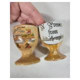 Vintage Egg Cups - Set of 6 with Assorted Transfer Designs