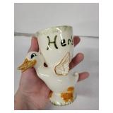 Vintage Japan Hers Duck Egg Cup - Ceramic Duck Egg Holder