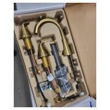 2 pk Kohler Cursiva 8-in Widespread Bathroom Faucet - Vibrant Brushed Moderne Brass Finish