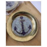Brass Anchor coaster set ) - Made in India