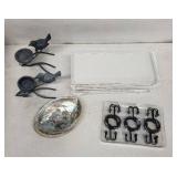 Crate & Barrel White Rectangular Ceramic Serving Dishes - 6-Piece Set