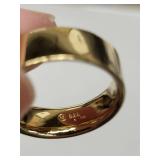 Gold-Tone Chain Necklaces with Enamel Links & Stacking Rings