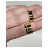 Gold-Tone Chain Necklaces with Enamel Links & Stacking Rings