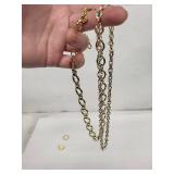 Gold-Tone Chain Necklaces with Enamel Links & Stacking Rings