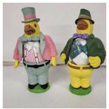 Vintage Egg Cups - Pair of Anthropomorphic Chick Figurines