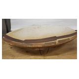 Charles Halling Pottery Wall-Hanging Plate - Speckled Cream with Brown Stripe - 15 in Diameter