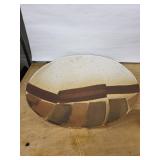 Charles Halling Pottery Wall-Hanging Plate - Speckled Cream with Brown Stripe - 15 in Diameter