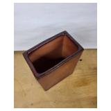 IKEA White Mug, Purple Glazed Mug, Brown Rectangular Planter (Lot of 3)