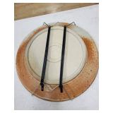 Charles Halling Pottery Plate - Speckled Orange-Brown Glaze, 12in Diameter