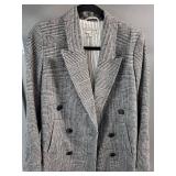 Nili Lotan Glen Plaid Wool Coat - Double-Breasted Long Overcoat (Women)