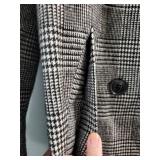 Nili Lotan Glen Plaid Wool Coat - Double-Breasted Long Overcoat (Women)