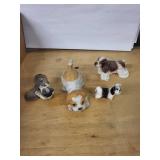 Vintage Wooden Alphabet Blocks A B C with Dog Figurines