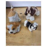 Vintage Wooden Alphabet Blocks A B C with Dog Figurines