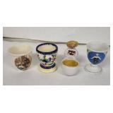 Sandland Ware Ltd England Vintage Egg Cups - Hand-Painted Ceramic (Lot of 5)