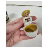 Sandland Ware Ltd England Vintage Egg Cups - Hand-Painted Ceramic (Lot of 5)