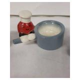 Vintage Ceramic Egg Cups - 3-Piece Set with Whimsical Figures, England