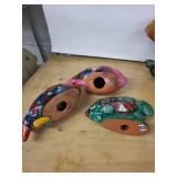 Cancun ceramic Mexican Hand-Painted Fish Sculptures