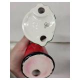 Egg Cups - Vintage Ceramic 5-Piece Set (Green Teapot, Leg Mug, Red Barrel, Green Drip, Flower Figurine)