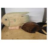 Fish Sculptures - Cream & Brown Pair