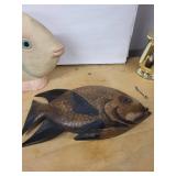 Fish Sculptures - Cream & Brown Pair