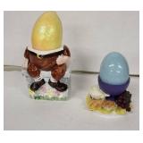 Humpty Dumpty Egg Cup and Second Egg Cups - Vintage Ceramic Pair (Lot of 2)