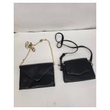 Black Leather Envelope Crossbody Bags (Lot of 2)