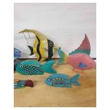 Hand-Painted Fish Ornaments - Assorted Coastal Decor
