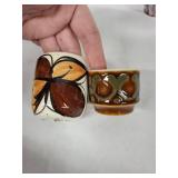 Palissy England Egg Cups - Vintage 6pc Assorted Floral & Cottage Motifs