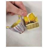 Palissy England Egg Cups - Vintage 6pc Assorted Floral & Cottage Motifs